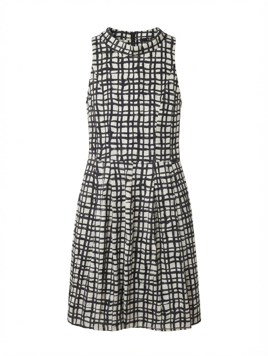 CUE Sleeveless Grid Print Dress Women's AU 12