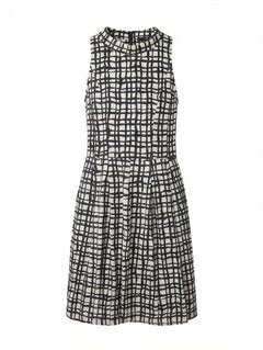 CUE Sleeveless Grid Print Dress Women's AU 12 - Image 1
