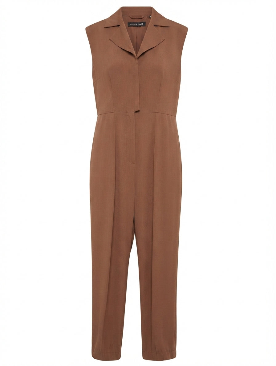 Ginger & Smart Sleeveless Collared Jumpsuit Brown Women's Size 8 - Image 1