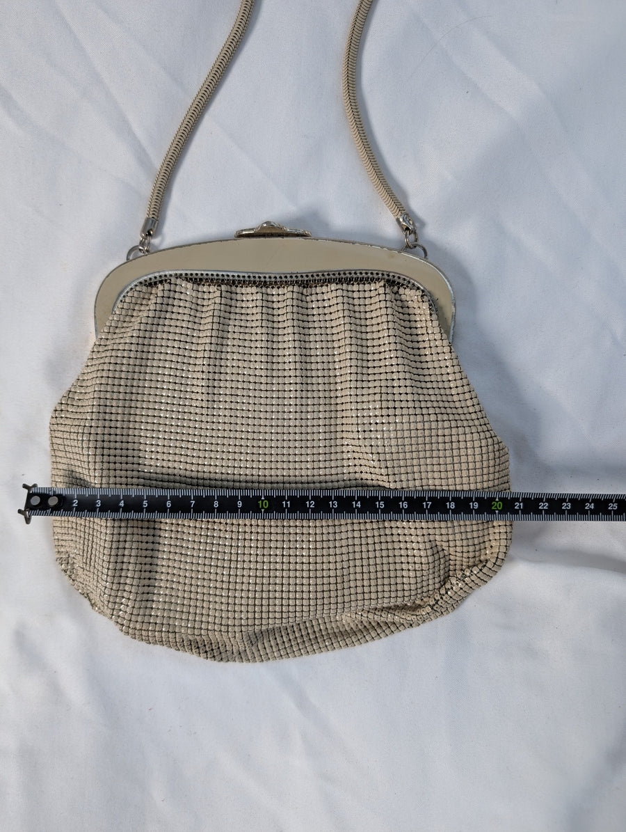 Glomesh Vintage Mesh Clutch Handbag Cream - Image 8