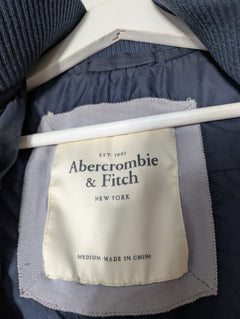 Abercrombie & Fitch Quilted Puffer Jacket Navy Blue Women's Size M - Image 4