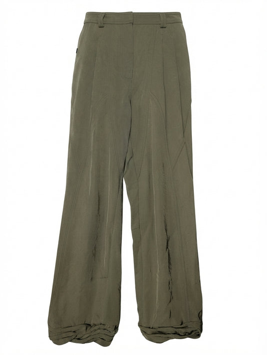 Alexander Wang Paneled Trousers Olive Green Women's Size 4 - Image 1