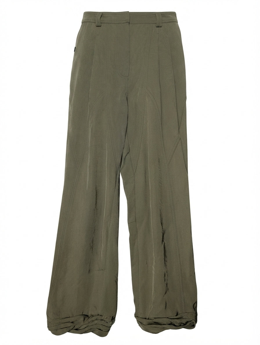 Alexander Wang Paneled Trousers Olive Green Women's Size 4 - Image 1