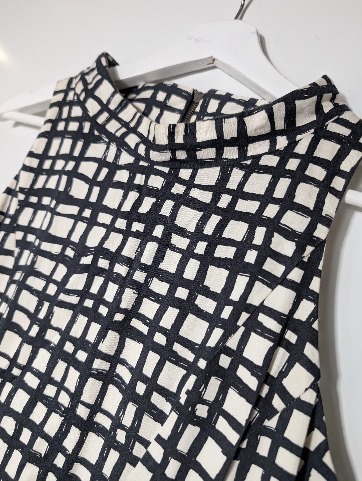 CUE Sleeveless Grid Print Dress Women's AU 12 - Image 3