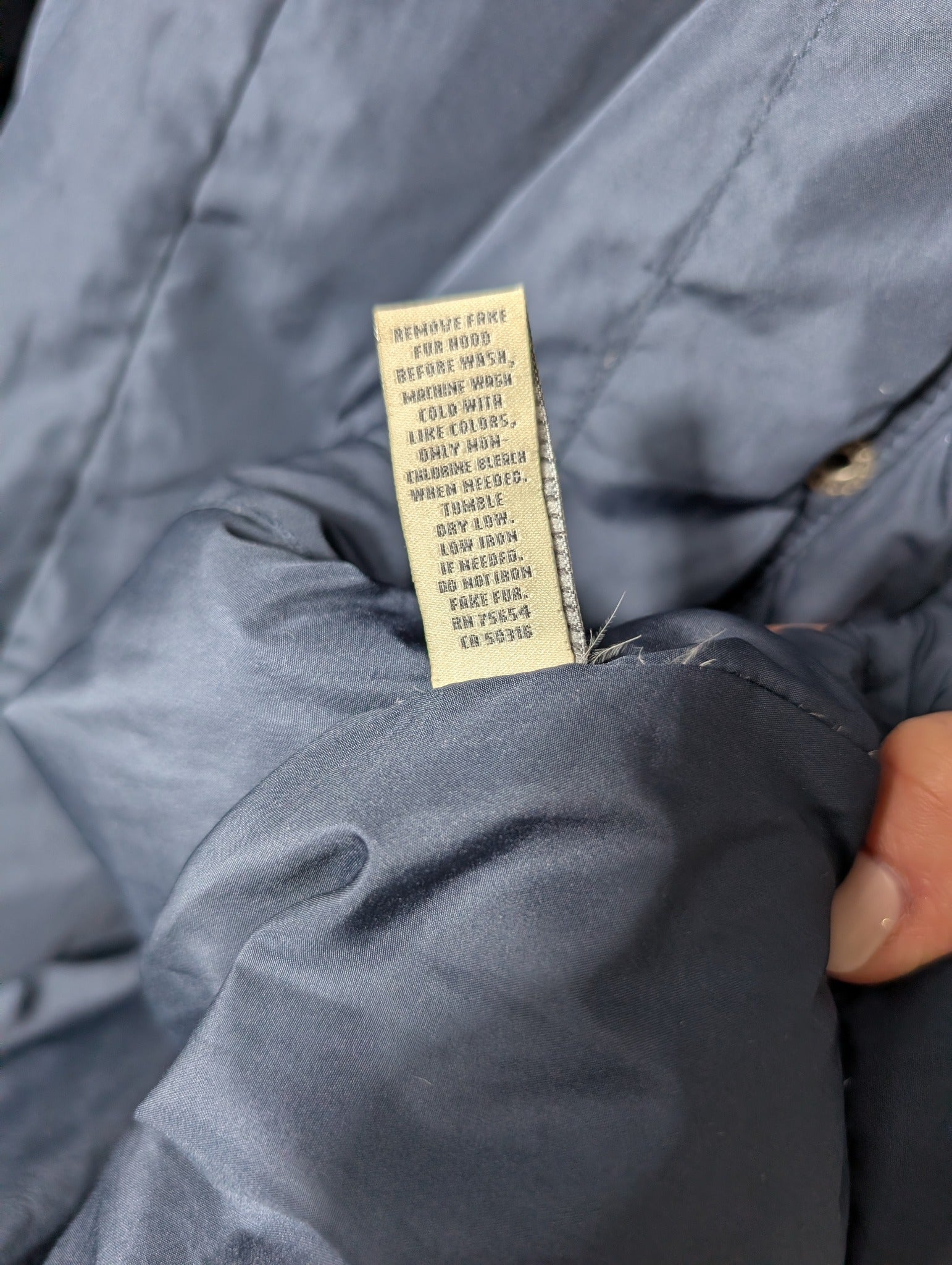 Abercrombie & Fitch Quilted Puffer Jacket Navy Blue Women's Size M - Image 6