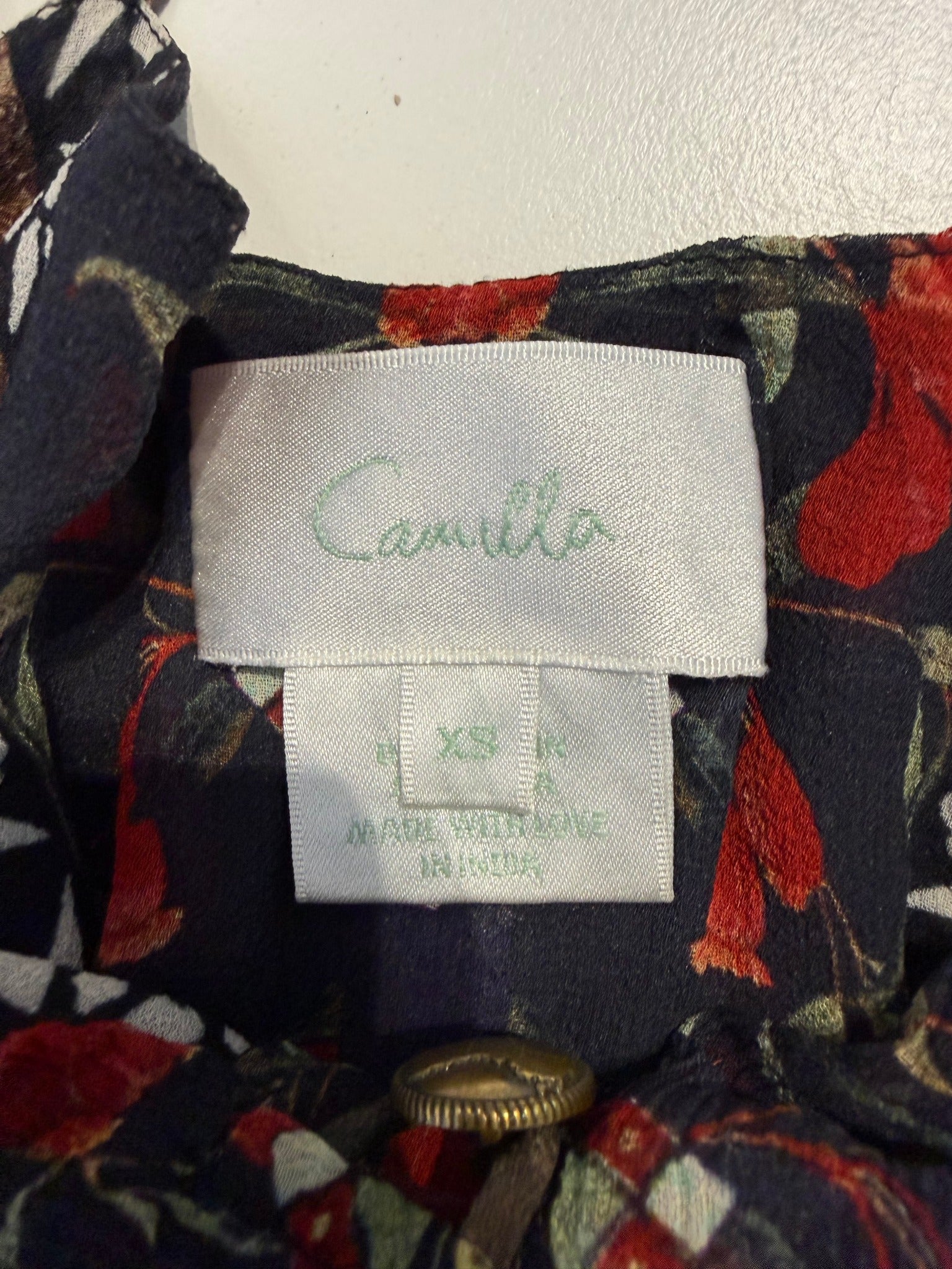 Camilla Silk Patchwork Mini Dress Vibrant Bohemian Print Size XS - Image 12