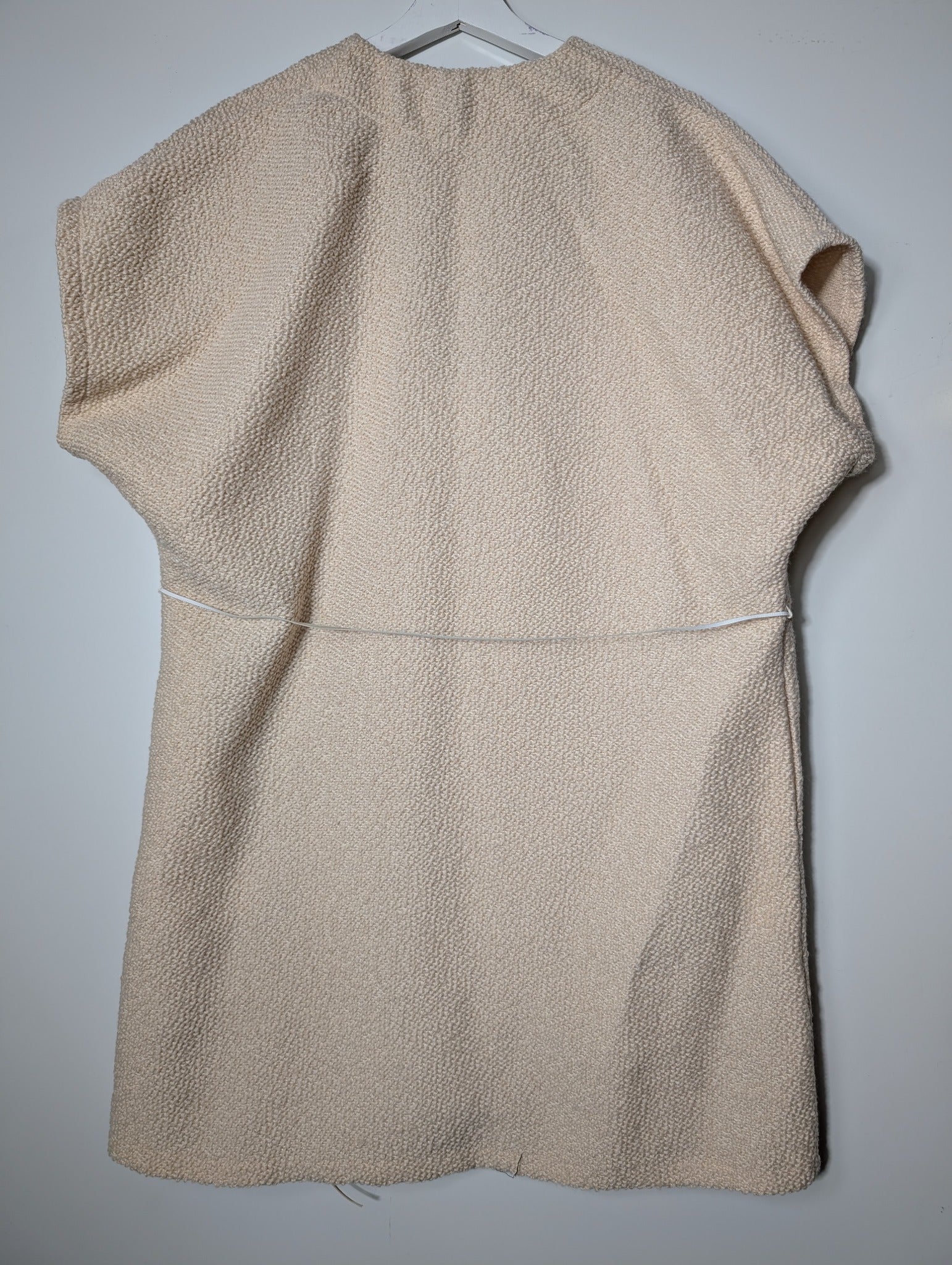 Evyie Textured Open Front Vest With Tie Waist Beige Size L - Image 6
