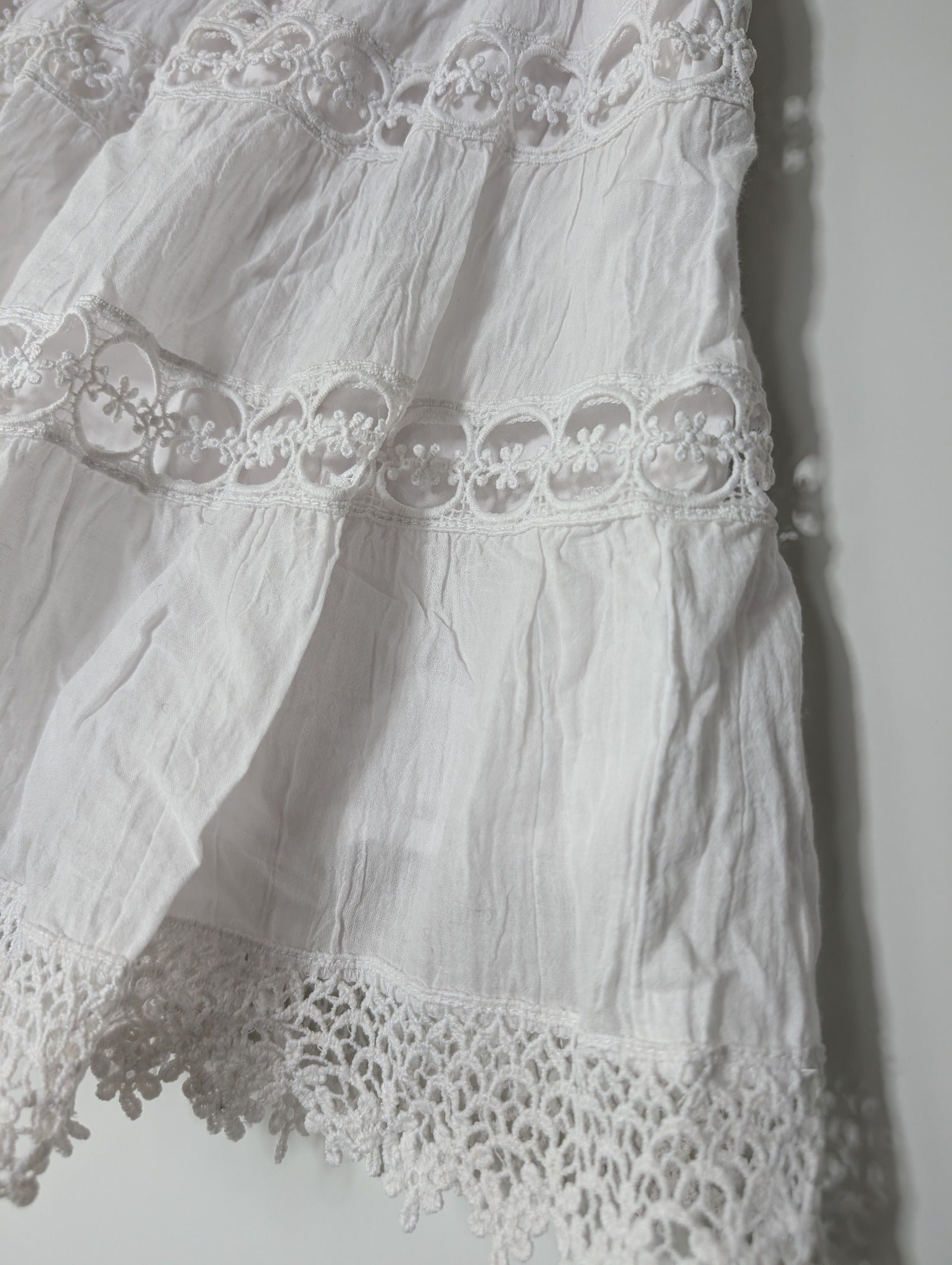 Seven Wonders Tiered Cotton Skirt White Size XS - Image 2