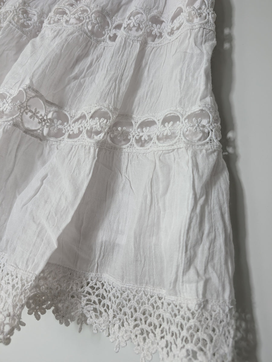 Seven Wonders Tiered Cotton Skirt White Size XS - Image 2