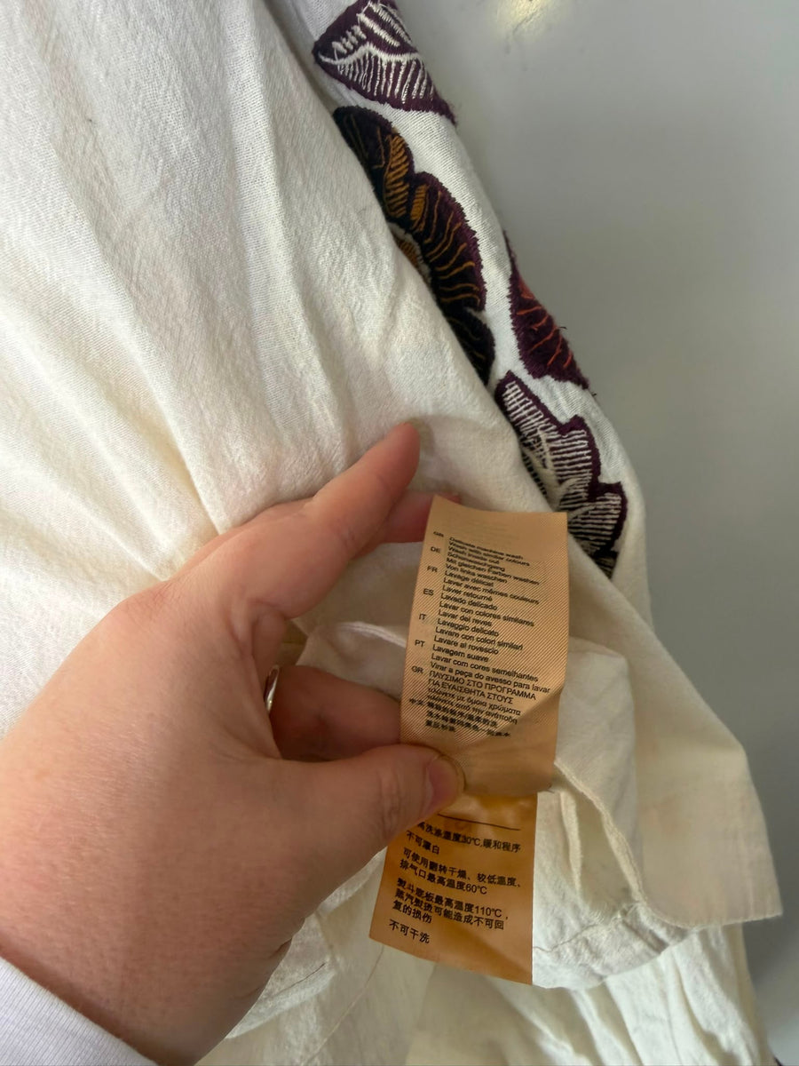 Scotch & Soda Maison Scotch Embroidered Sleeve Blouse Cream - Image 4