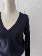 Fusalp Women's Black V-Neck Sweater - Ribbed Sleeve Detail - Image 8
