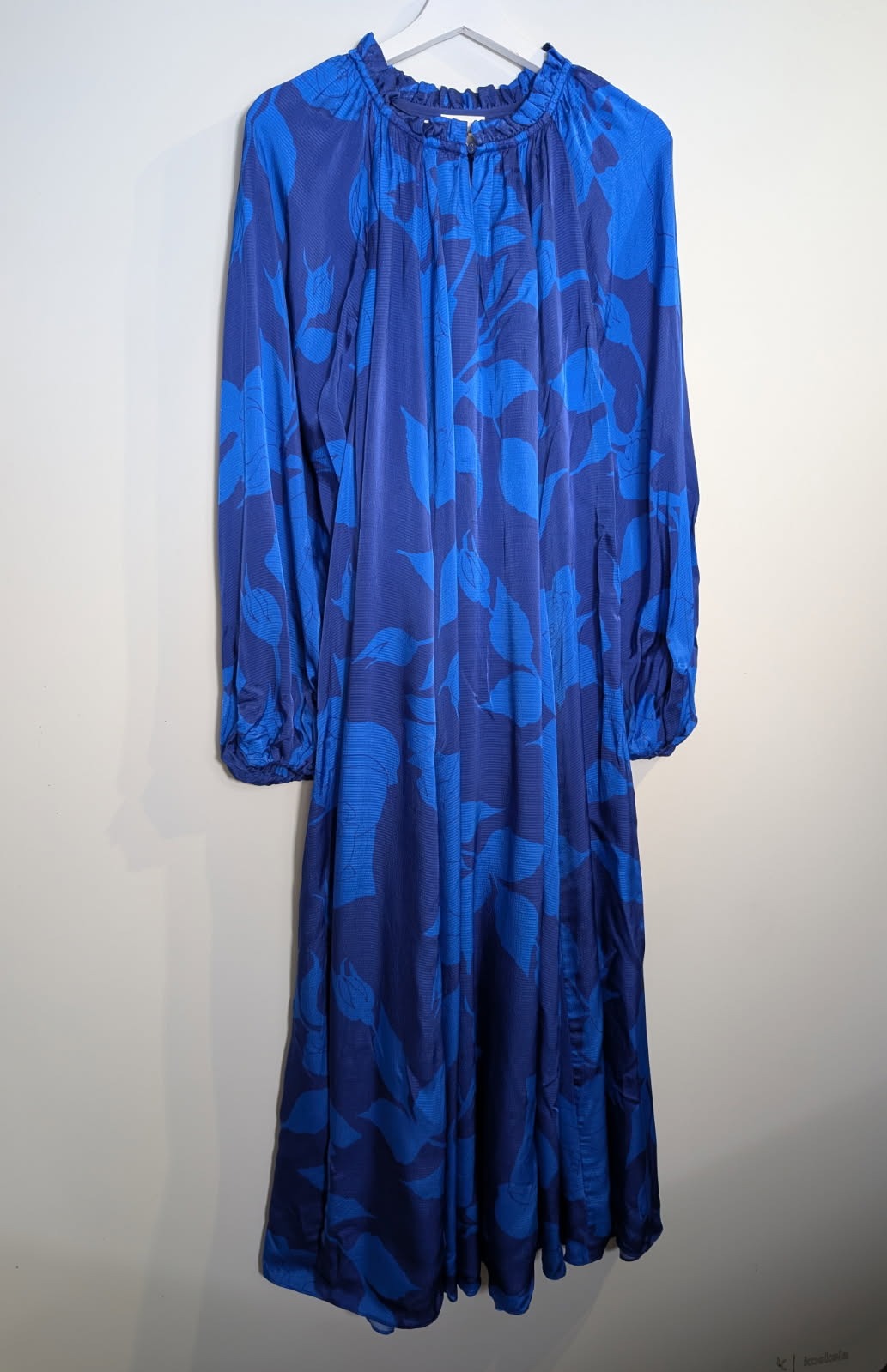 Aje Floral Midi Dress Blue Size 8 - Image 5