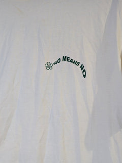 Online Ceramics 'No Means No' Graphic T-Shirt White Small - Image 2