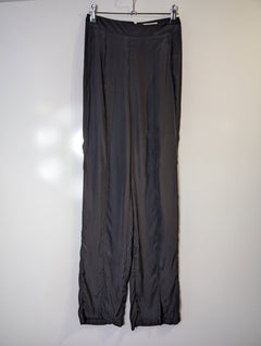 SIR. Wide Leg Trousers Black Silk Front Seam Detail Size 0 - Image 12
