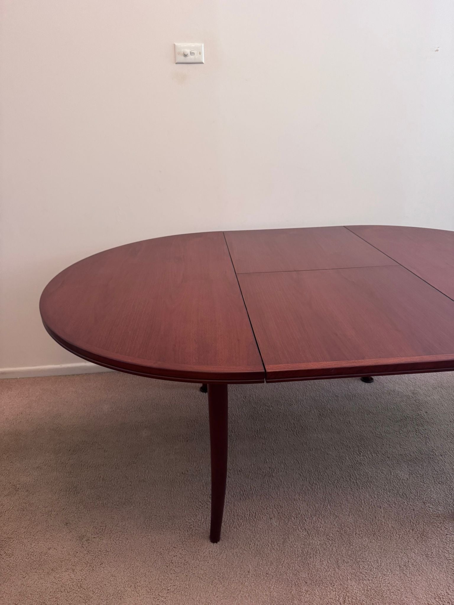 Mid-Century Modern Round Dining Table and Four Chairs Set - Walnut Finish - Image 13