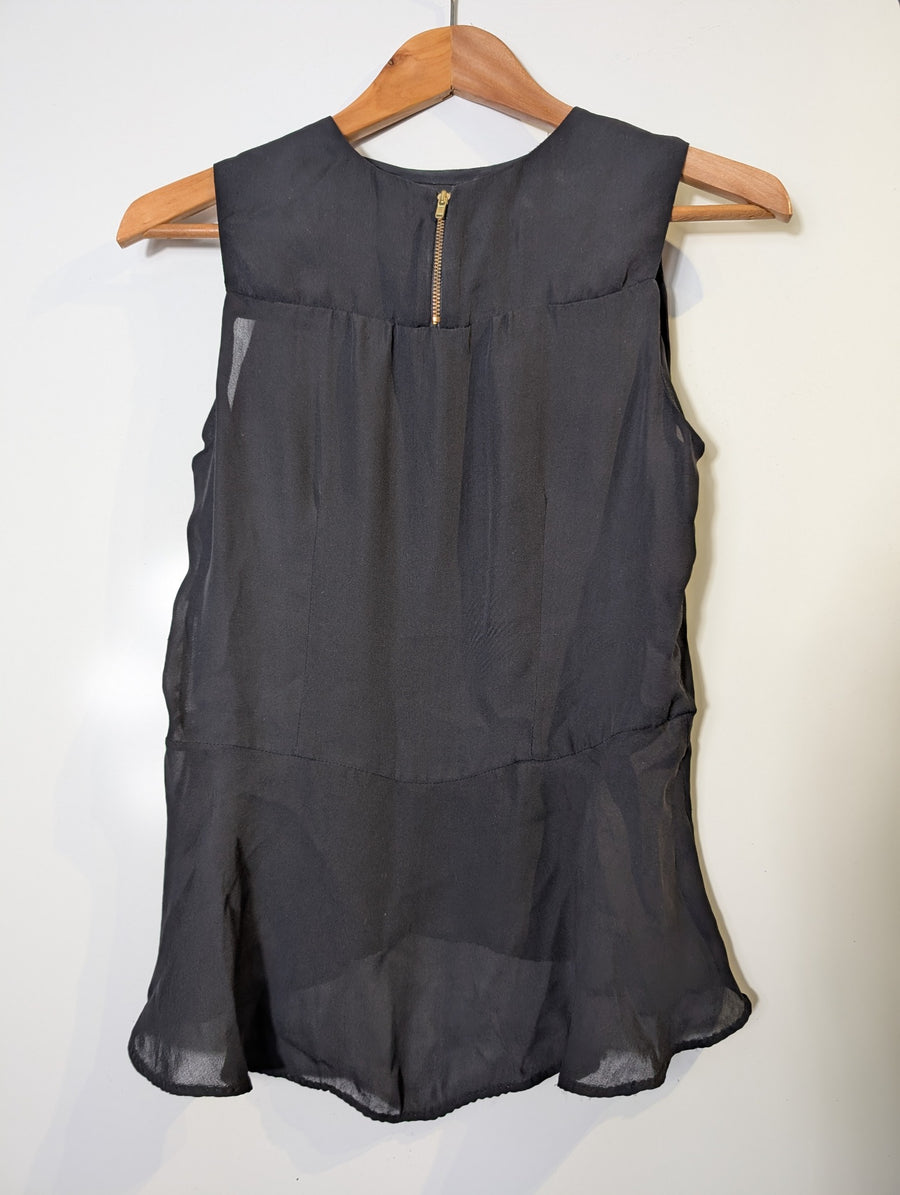 A.L.C. Sleeveless Peplum Top Black Size 4 - Image 3