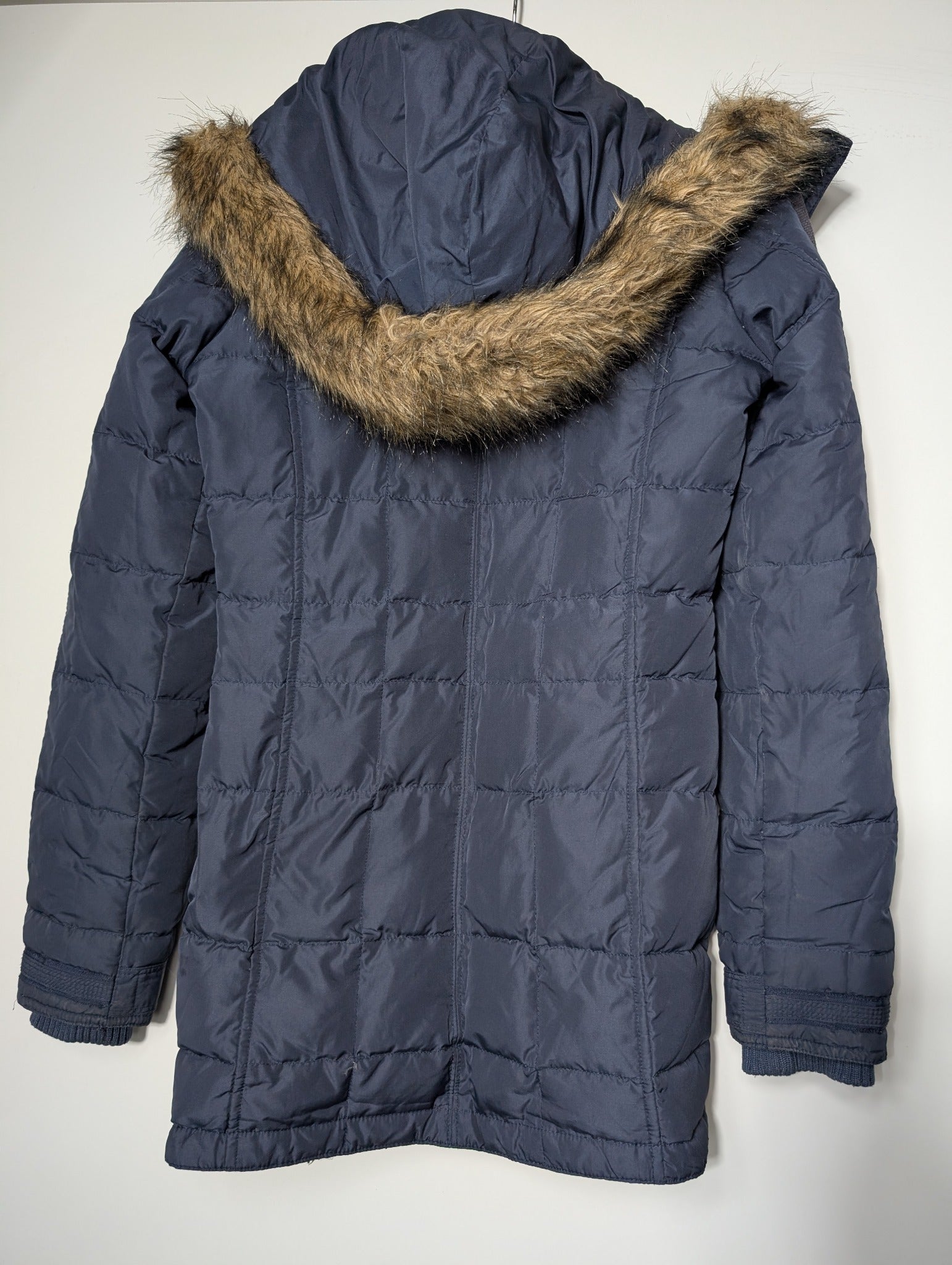 Abercrombie & Fitch Quilted Puffer Jacket Navy Blue Women's Size M - Image 7