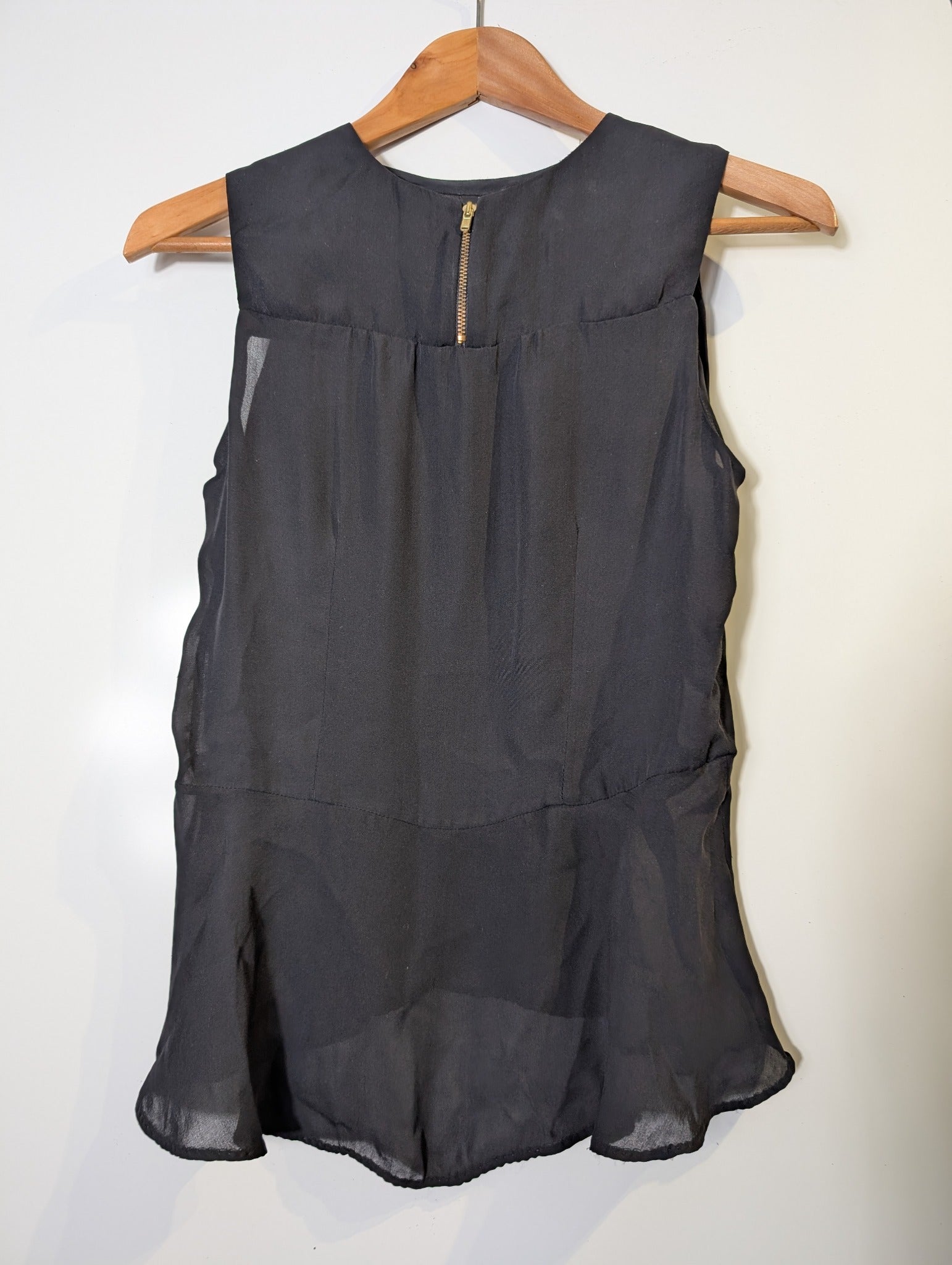 A.L.C. Sleeveless Peplum Top Black Size 4 - Image 3