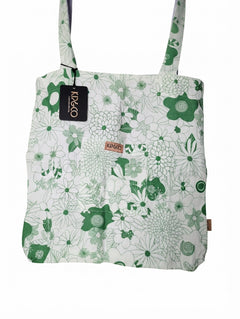 Kip&Co Linen Tote Bag Green Floral Print One Size - Image 1