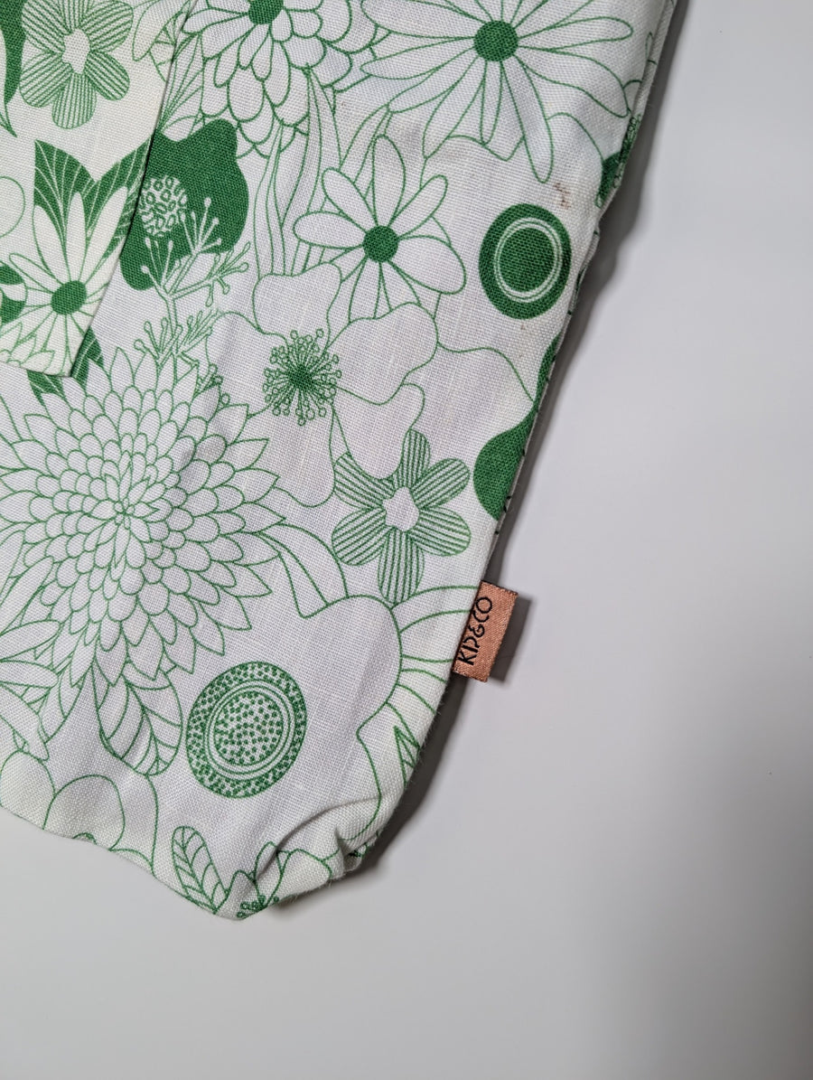 Kip&Co Linen Tote Bag Green Floral Print One Size - Image 2