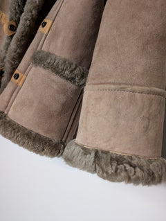 Scaffa Vintage Shearling Toggle Coat Tan Size 26 - Image 3