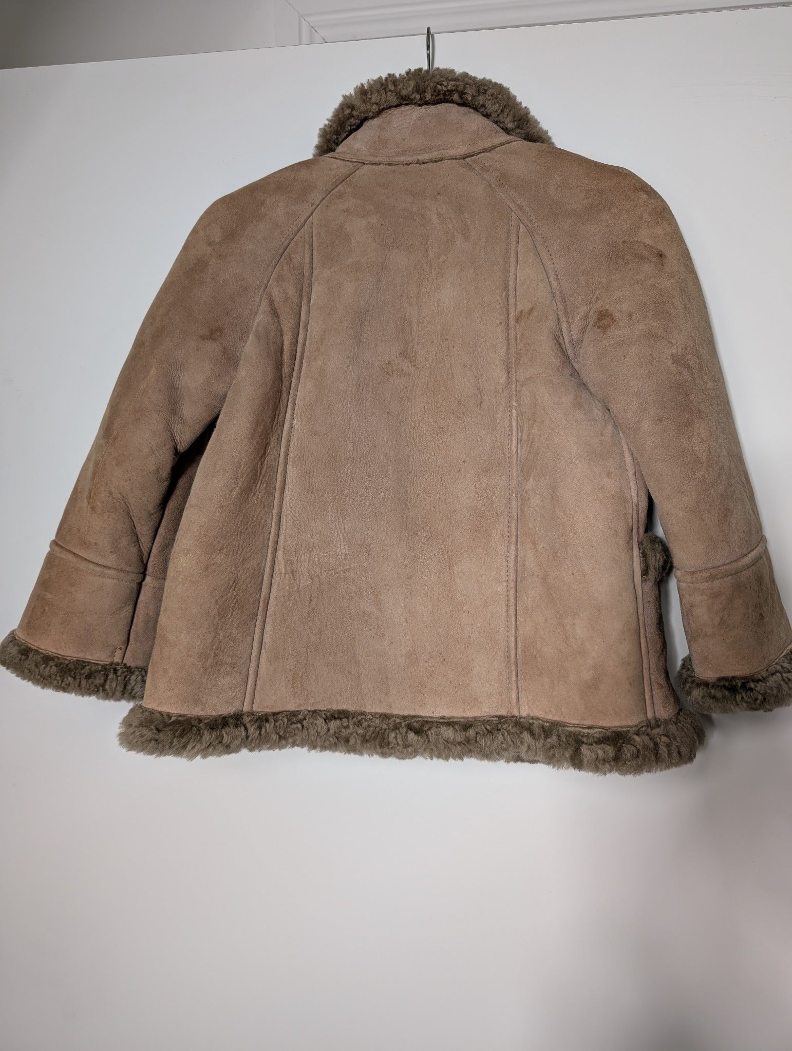Scaffa Vintage Shearling Toggle Coat Tan Size 26 - Image 5