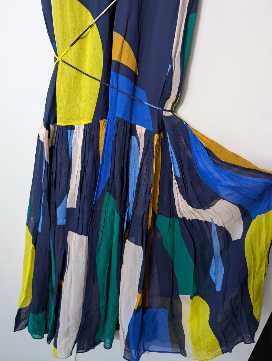 Ginger & Smart Abstract Print V-Neck Maxi Dress Size L - Image 3