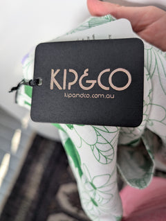Kip&Co Linen Tote Bag Green Floral Print One Size - Image 7