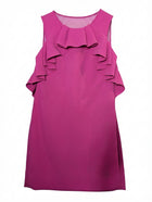 Diane von Furstenberg Ruffle Shift Dress Hot Pink Size 8 - Image 1
