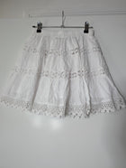 Seven Wonders Tiered Cotton Skirt White Size XS - Image 3