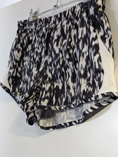 Nike Athletic Running Shorts Black & White Abstract Print Medium - Image 4