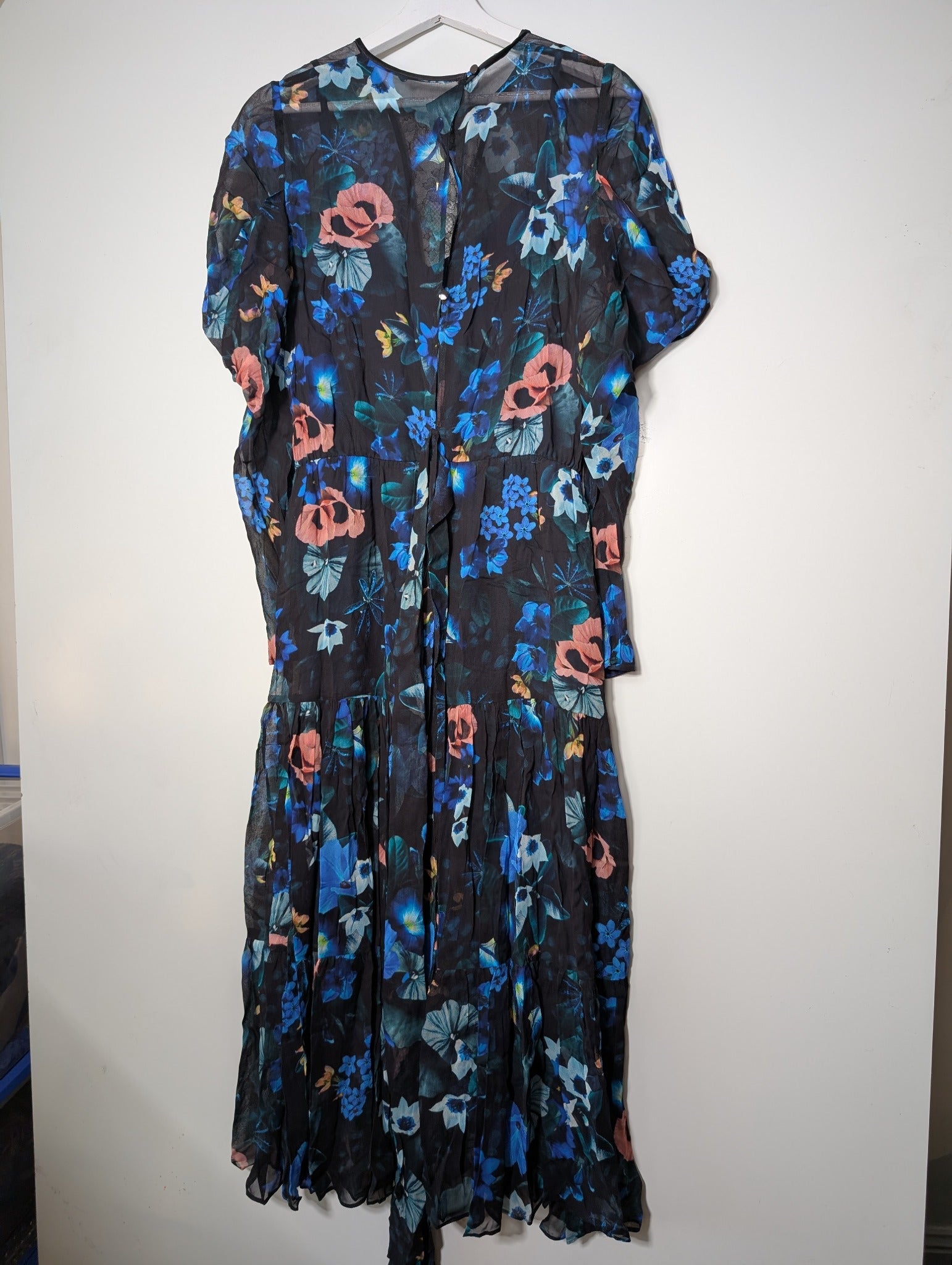GINGER&SMART Floral Midi Dress Black Blue Pink Size 8 - Image 5
