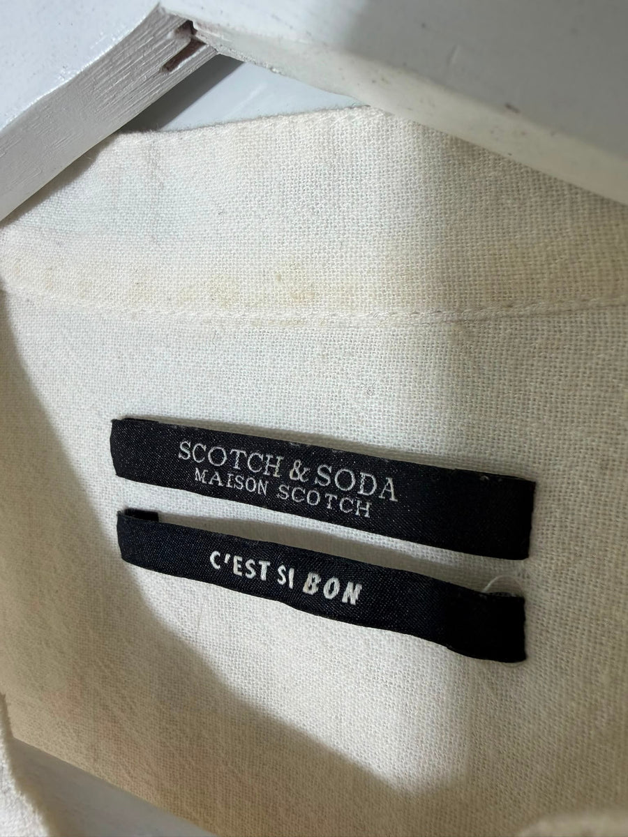 Scotch & Soda Maison Scotch Embroidered Sleeve Blouse Cream - Image 5