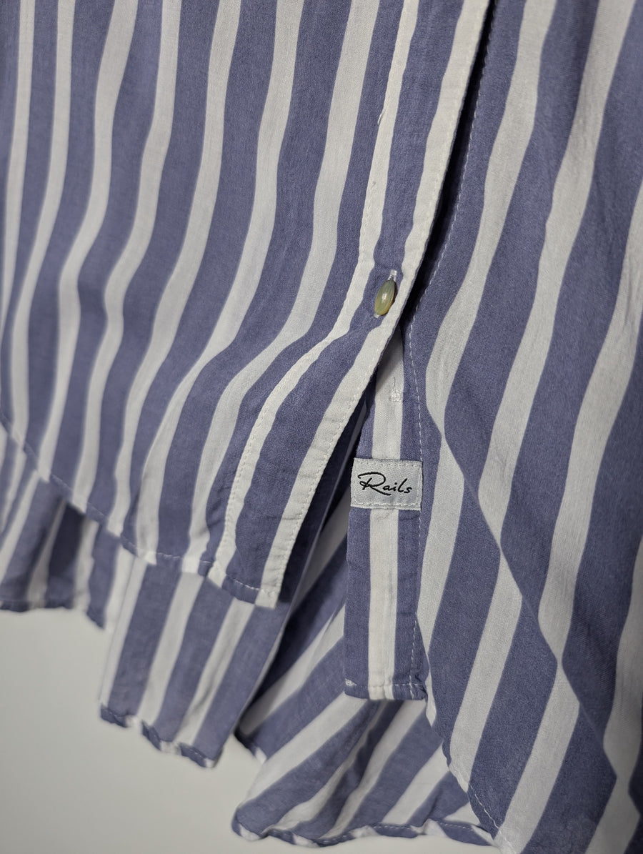 Rails Josephine Button-Down Shirt Blue and White Stripe XL - Image 3