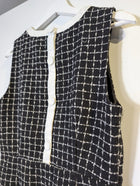 Portmans Sleeveless Tweed Check Dress Black and White Size 10 - Image 4