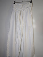 Unbranded Linen Blend Wide Leg Tie-Waist Trousers White - Image 2