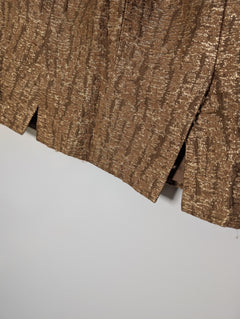 J.Crew Metallic Gold Textured A-Line Skirt Women's Size 6 - Image 6