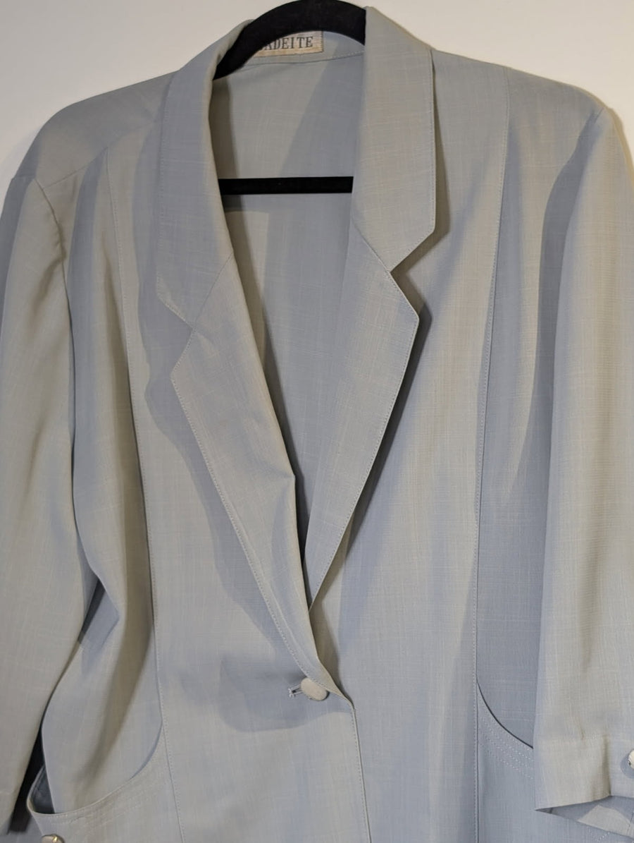 Jadeite Vintage Light Blue Blazer 3/4 Sleeve Women's Jacket - Image 3