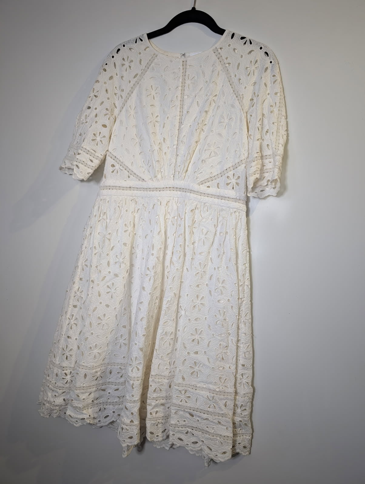 Zimmermann Eyelet Lace Midi Dress White Size 3 - Image 13