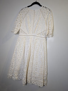 Zimmermann Eyelet Lace Midi Dress White Size 3 - Image 13