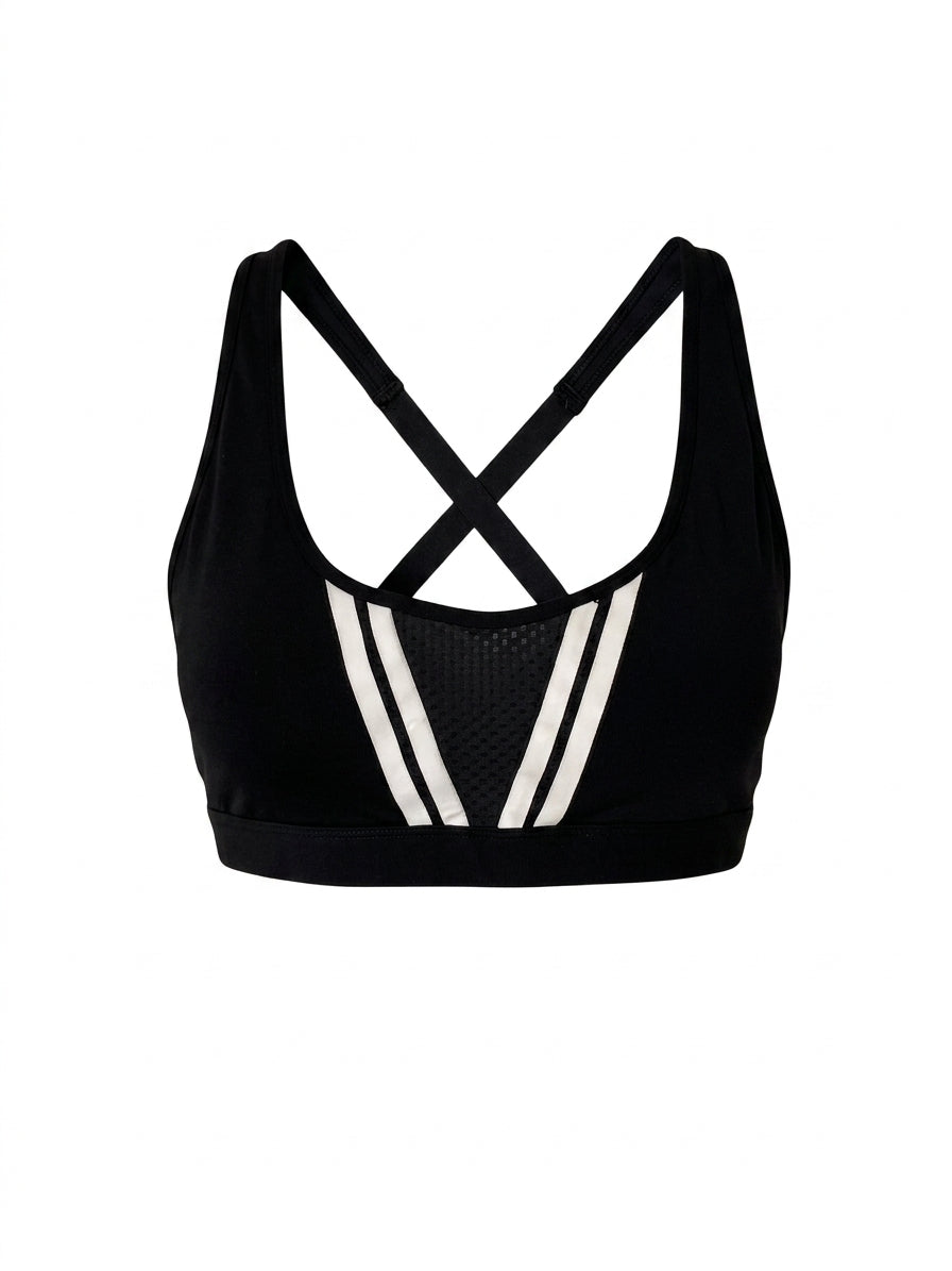 Adidas All Me 3-Stripes Sports Bra Black Size M - Image 1