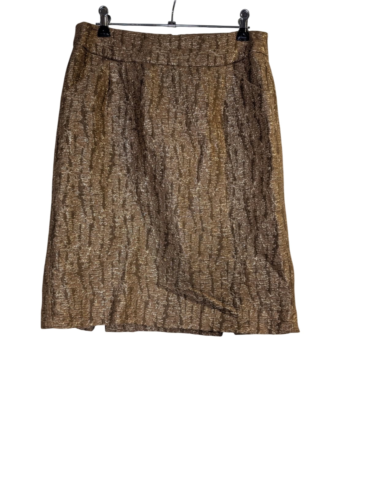 J.Crew Metallic Gold Textured A-Line Skirt Size 6 - Image 1