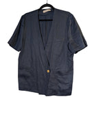 Croqus Navy Linen Blend Short Sleeve Blazer Size 9 AR - Image 1