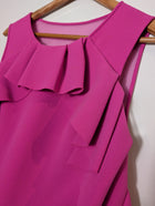 Diane von Furstenberg Ruffle Shift Dress Hot Pink Size 8 - Image 2