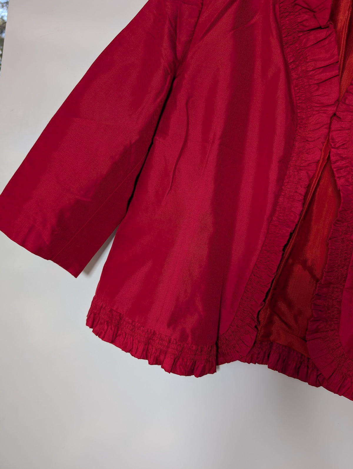 Sarissa Silk Ruffled Bolero Jacket Red XL - Image 3