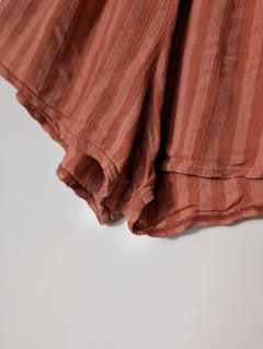Zulu & Zephyr Striped Gauze Dolphin Hem Shorts Terracotta Size 10 - Image 3