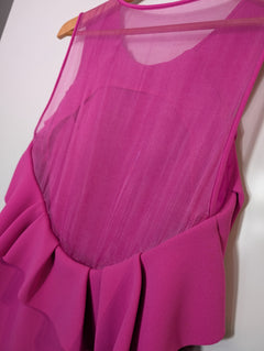 Diane von Furstenberg Ruffle Shift Dress Hot Pink Size 8 - Image 4