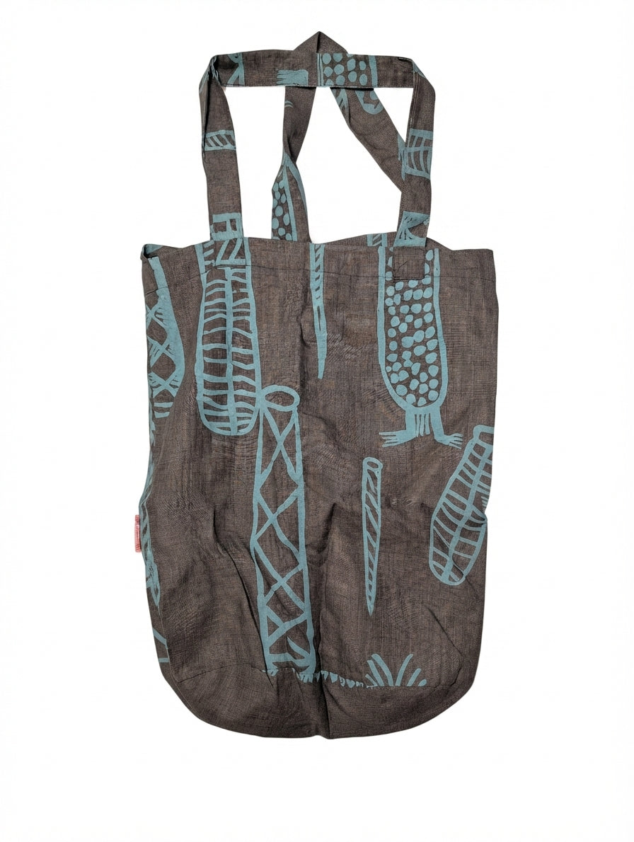 Sunkissed Casa Linen Tote Bag Abstract Print Brown - Image 1