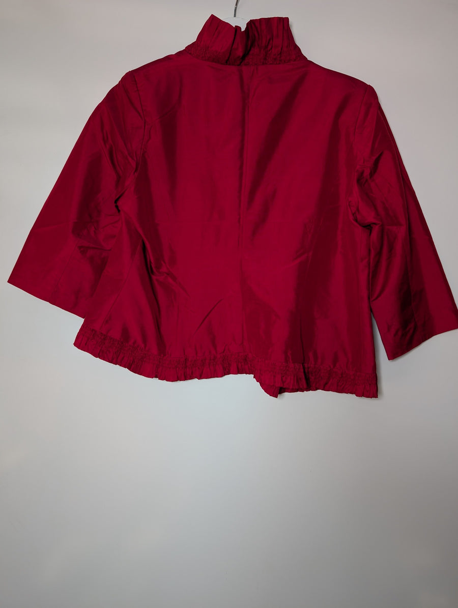 Sarissa Silk Ruffled Bolero Jacket Red XL - Image 4