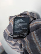 Afends Short Sleeve Striped Button-Up Shirt Grey Men's L - Image 10